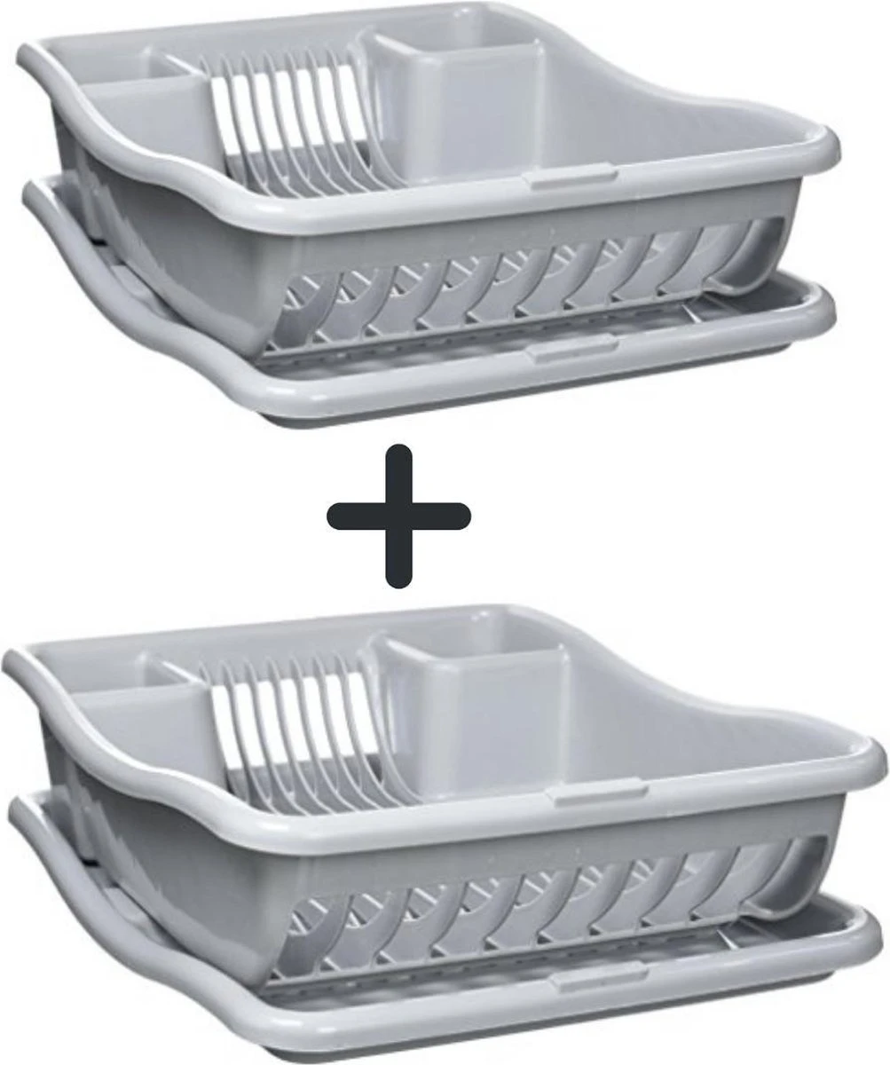 Curver Afdruiprek Met Met Lekbak Plateau - Kliksysteem - Afdruiprek Voor Afwas - Vaatwas Rek - Afdruiprek - 38x29x8,5 Cm - 2 Stuks 3 Curver Afdruiprek Met Met Lekbak Plateau - Kliksysteem - Afdruiprek Voor Afwas - Vaatwas Rek - Afdruiprek - 38x29x8,5 Cm - 2 Stuks