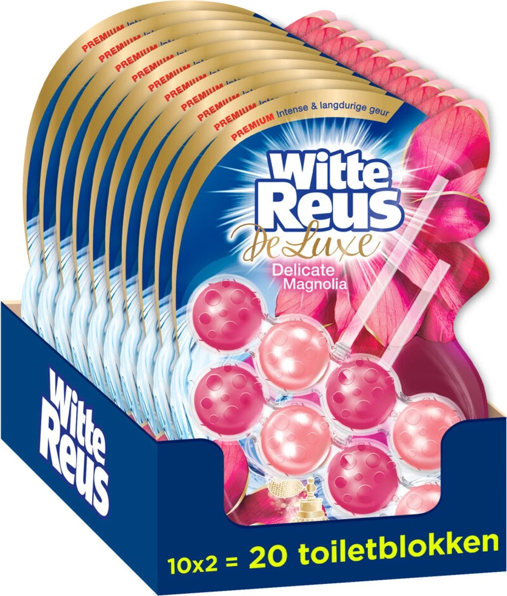 Witte Reus DeLuxe Toiletblok - Delicate Magnolia - WC Blokjes Voordeelverpakking - 20 Stuks 9 Witte Reus DeLuxe Toiletblok - Delicate Magnolia - WC Blokjes Voordeelverpakking - 20 Stuks - Afbeelding 7