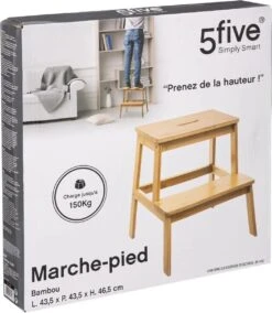 5Five - Bamboe Keukentrapje/opstapje Met 2 Treden 47 Cm - Keuken/badkamer Krukjes 7 5Five - Bamboe Keukentrapje/opstapje Met 2 Treden 47 Cm - Keuken/badkamer Krukjes -Dagelijkse Benodigdheden Winkel 1043x1200
