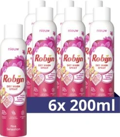 Robijn Pink Sensation Dry Wash Spray - 6 X 200 Ml - Voordeelverpakking