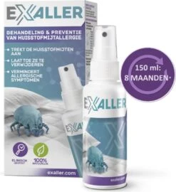 Exaller Anti Huisstofmijt Spray 150ml - 100% Natuurlijk Huismijt Bestrijder - Klinisch Getest - Behandeling En Preventie Van Huisstofmijtallergie