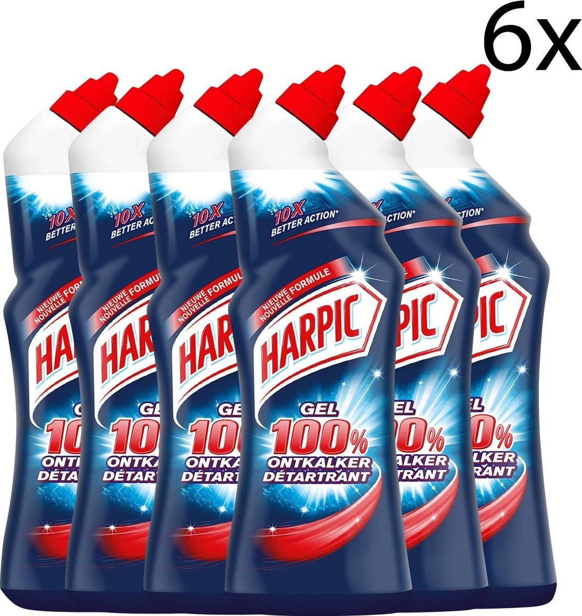 Harpic WC-reiniger Gel 100% Ontkalker- 750ml X6 3 Harpic WC-reiniger Gel 100% Ontkalker- 750ml X6