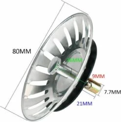 Afvoerzeef Roestvrijstaal - Gootsteen Zeef - Gootsteen Stopper - RVS - 80mm -Dagelijkse Benodigdheden Winkel 1184x1200