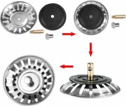 Afvoerzeef Roestvrijstaal - Gootsteen Zeef - Gootsteen Stopper - RVS - 80mm -Dagelijkse Benodigdheden Winkel 1200x1007