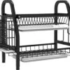 Merkloos Afdruiprek - Afdruiprek Met Lekbak - Afwas - Metaal - Zwart - RVS Afwasrek -Dagelijkse Benodigdheden Winkel 1200x1025