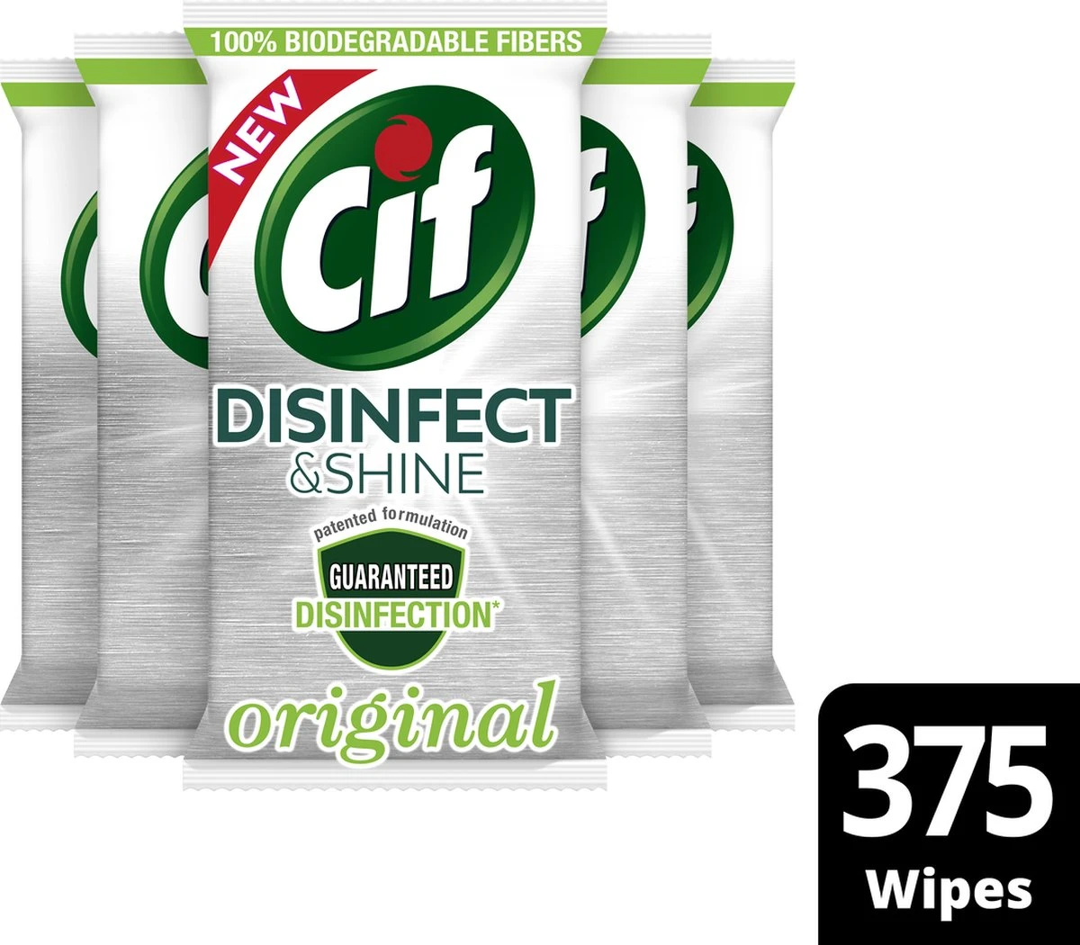 Cif Disinfect & Shine Wipes Doden 99,99% Van De Bacteriën Original Desinfecterende Schoonmaakdoekjes, Van 100% Biologisch Afbreekbaar Textiel 5 X 75 Doekjes 8 Cif Disinfect & Shine Wipes Doden 99,99% Van De Bacteriën Original Desinfecterende Schoonmaakdoekjes, Van 100% Biologisch Afbreekbaar Textiel 5 X 75 Doekjes - Afbeelding 6
