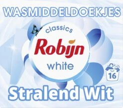 Robijn Classics Stralend Wit Wasmiddeldoekjes 16 Wasstrips