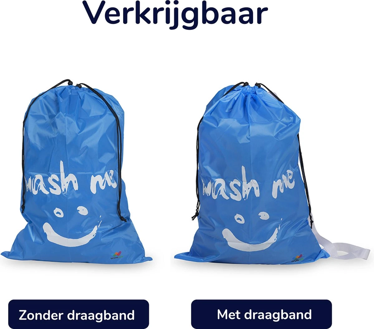 Wonair - Grote Waszak - 60x90cm - Hemelsblauw - Met Trekkoord En Draagband 8 Wonair - Grote Waszak - 60x90cm - Hemelsblauw - Met Trekkoord En Draagband - Afbeelding 6