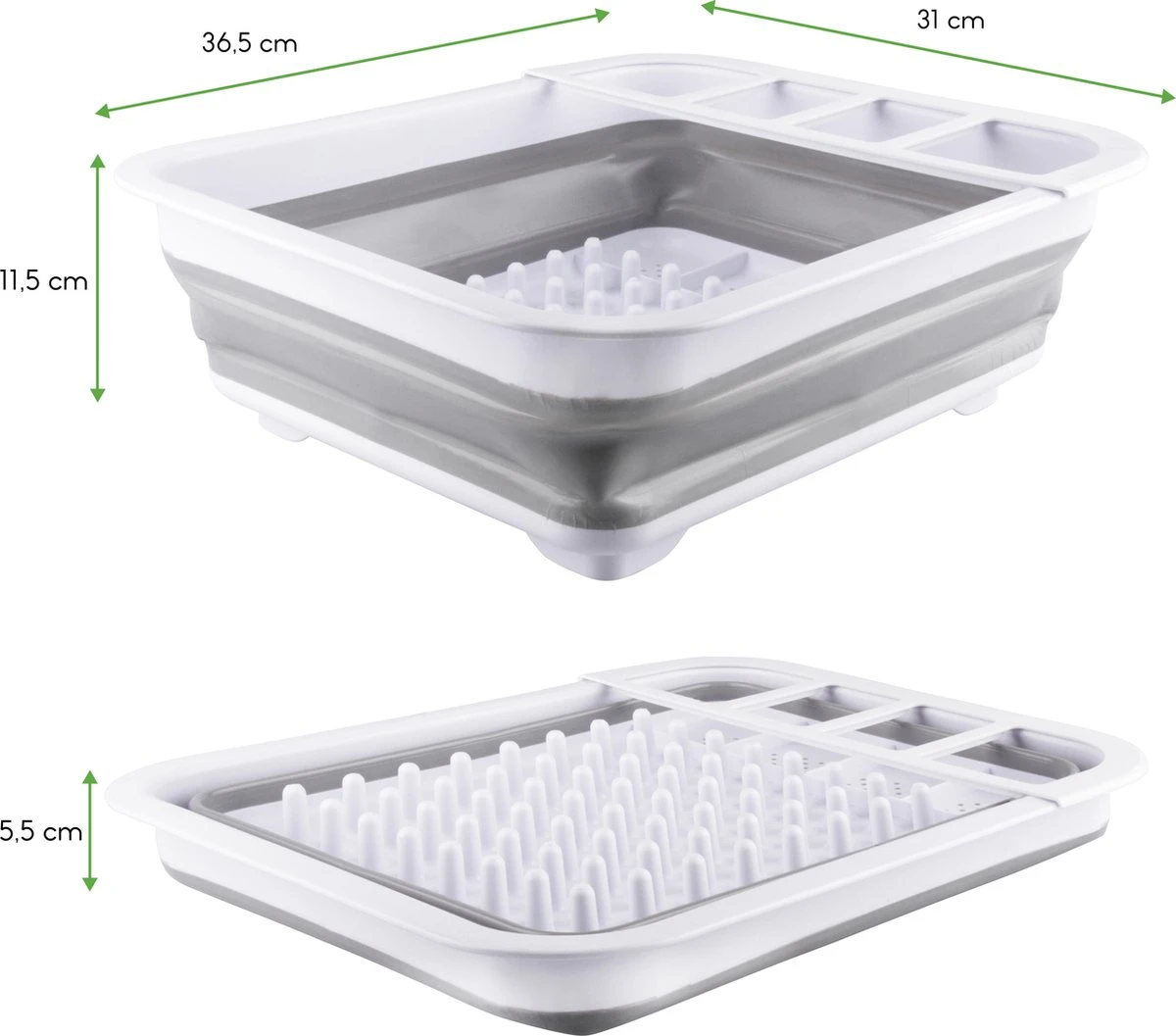 Merkloos Afdruiprek Voor Afwas - Afwasrek - Opvouwbaar - Inklapbaar - Compact - Vaatwasrek Met Bestekrekje 4 Merkloos Afdruiprek Voor Afwas - Afwasrek - Opvouwbaar - Inklapbaar - Compact - Vaatwasrek Met Bestekrekje - Afbeelding 2
