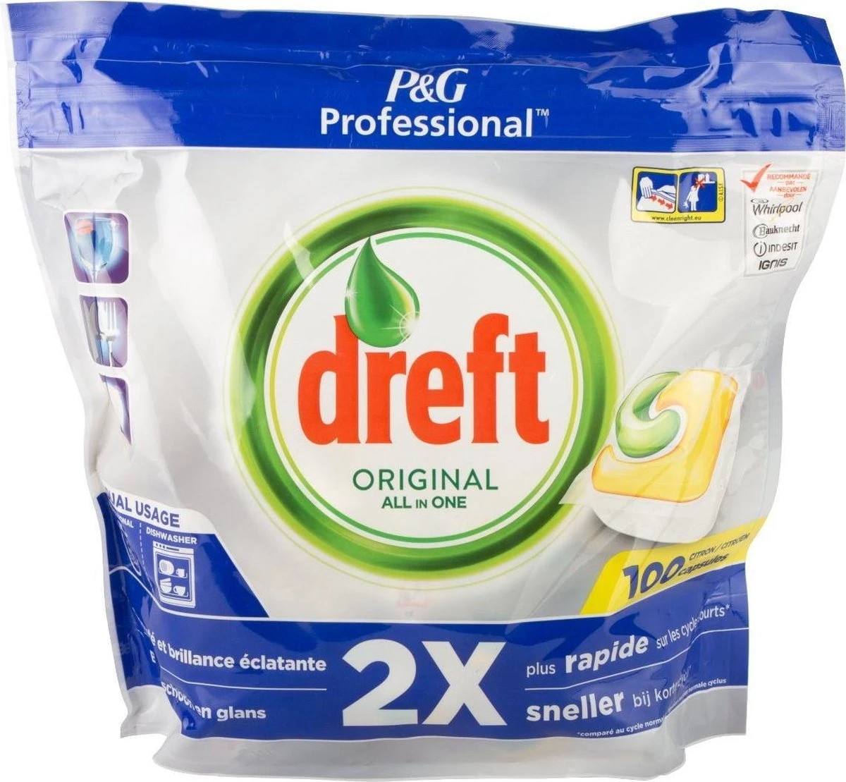 Dreft - Original - All In One - Vaatwastabletten - Citroen - 100 Stuks 4 Dreft - Original - All In One - Vaatwastabletten - Citroen - 100 Stuks - Afbeelding 2