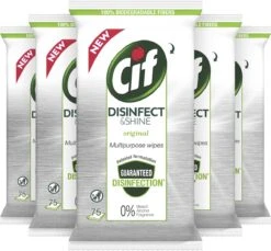 Cif Disinfect & Shine Wipes Doden 99,99% Van De Bacteriën Original Desinfecterende Schoonmaakdoekjes, Van 100% Biologisch Afbreekbaar Textiel 5 X 75 Doekjes 16 Cif Disinfect & Shine Wipes Doden 99,99% Van De Bacteriën Original Desinfecterende Schoonmaakdoekjes, Van 100% Biologisch Afbreekbaar Textiel 5 X 75 Doekjes -Dagelijkse Benodigdheden Winkel 1200x1111