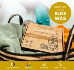 Wasmiddeldoekjes - Ongeparfumeerd Wasstrips 128 Wasbeurten – Wasmiddel Wasdoekjes - Natuurlijke Wasverzachter – Vegan – Zero Waste -Dagelijkse Benodigdheden Winkel 1200x1131 3