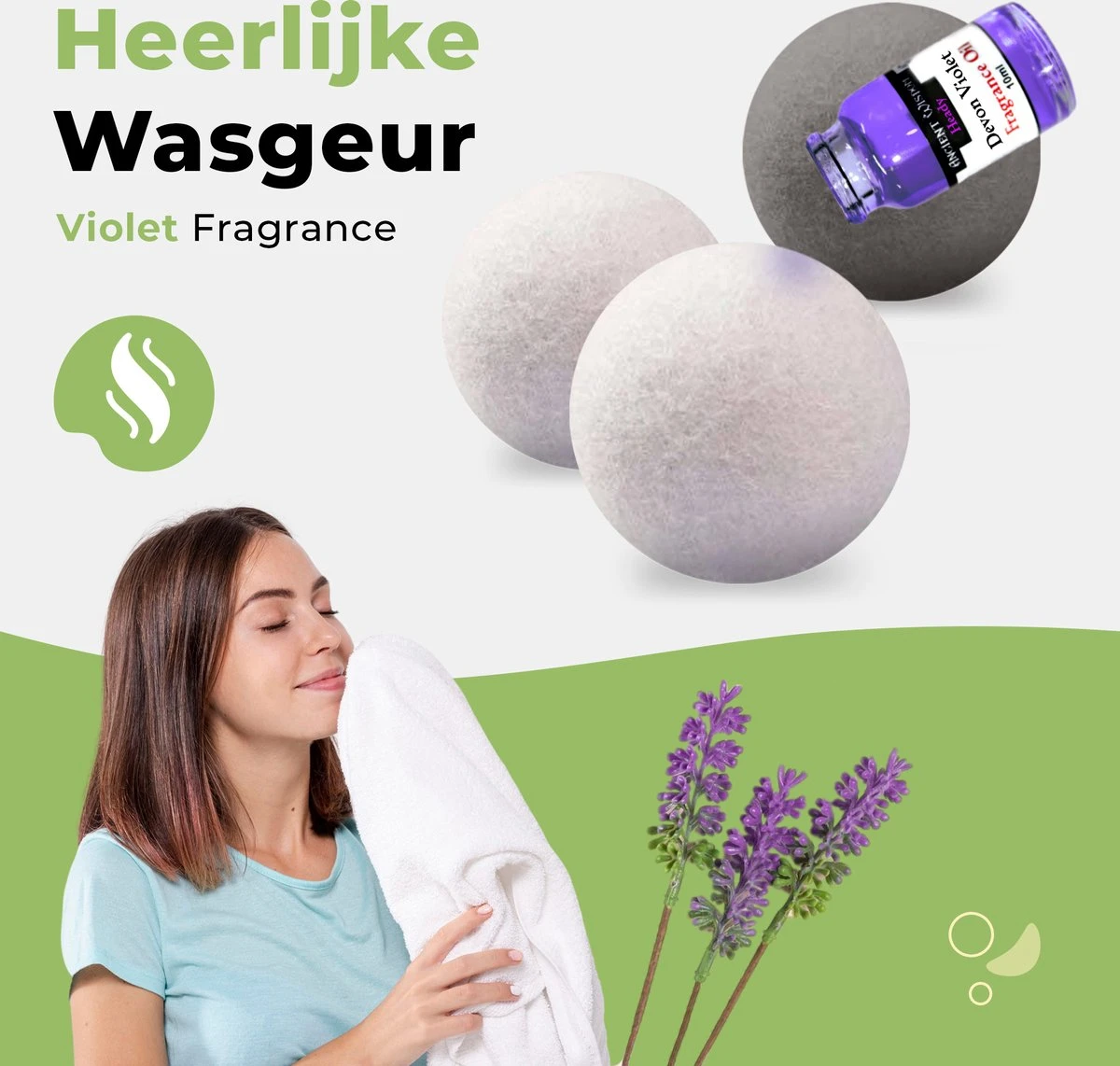 Drogerballen Met Wasparfum - Droogballen - Set Van 6 XL Ballen - Wasdroger Ballen Wol - 100% Nieuw-Zeelands Schapenwol - Wasballen 9 Drogerballen Met Wasparfum - Droogballen - Set Van 6 XL Ballen - Wasdroger Ballen Wol - 100% Nieuw-Zeelands Schapenwol - Wasballen - Afbeelding 7