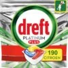 Dreft Platinum Plus All In One Lemon - 190 Stuks (2x95) - Voordeelverpakking - Vaatwastabletten -Dagelijkse Benodigdheden Winkel 1200x1144
