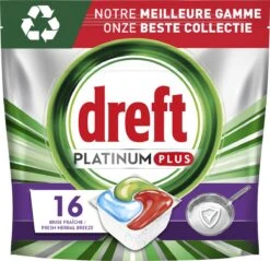 Dreft Platinum Plus All In One Machine Clean - Vaatwastabletten - 5 X 16 Tabletten -Dagelijkse Benodigdheden Winkel 1200x1160 2