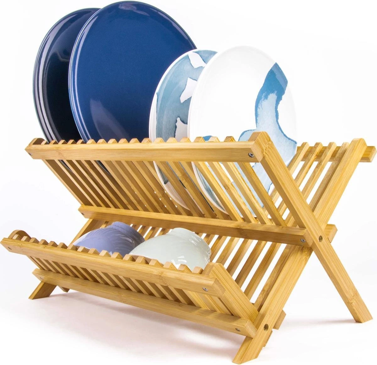 Budu Afdruiprek - Afdruiprekje Van Bamboe Hout - Afdruiprek Voor Afwas - Vaatwasrek - Keukenrek - Inklapbaar - Opvouwbaar - 3 Budu Afdruiprek - Afdruiprekje Van Bamboe Hout - Afdruiprek Voor Afwas - Vaatwasrek - Keukenrek - Inklapbaar - Opvouwbaar -