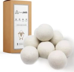 Merkloos Droger Ballen XL 8 Stuks – Zero Waste Dryer Balls - Duurzaam – Wasverzachter – Herbruikbare Drogerballen – Droogt De Was Sneller – Tiny Panda