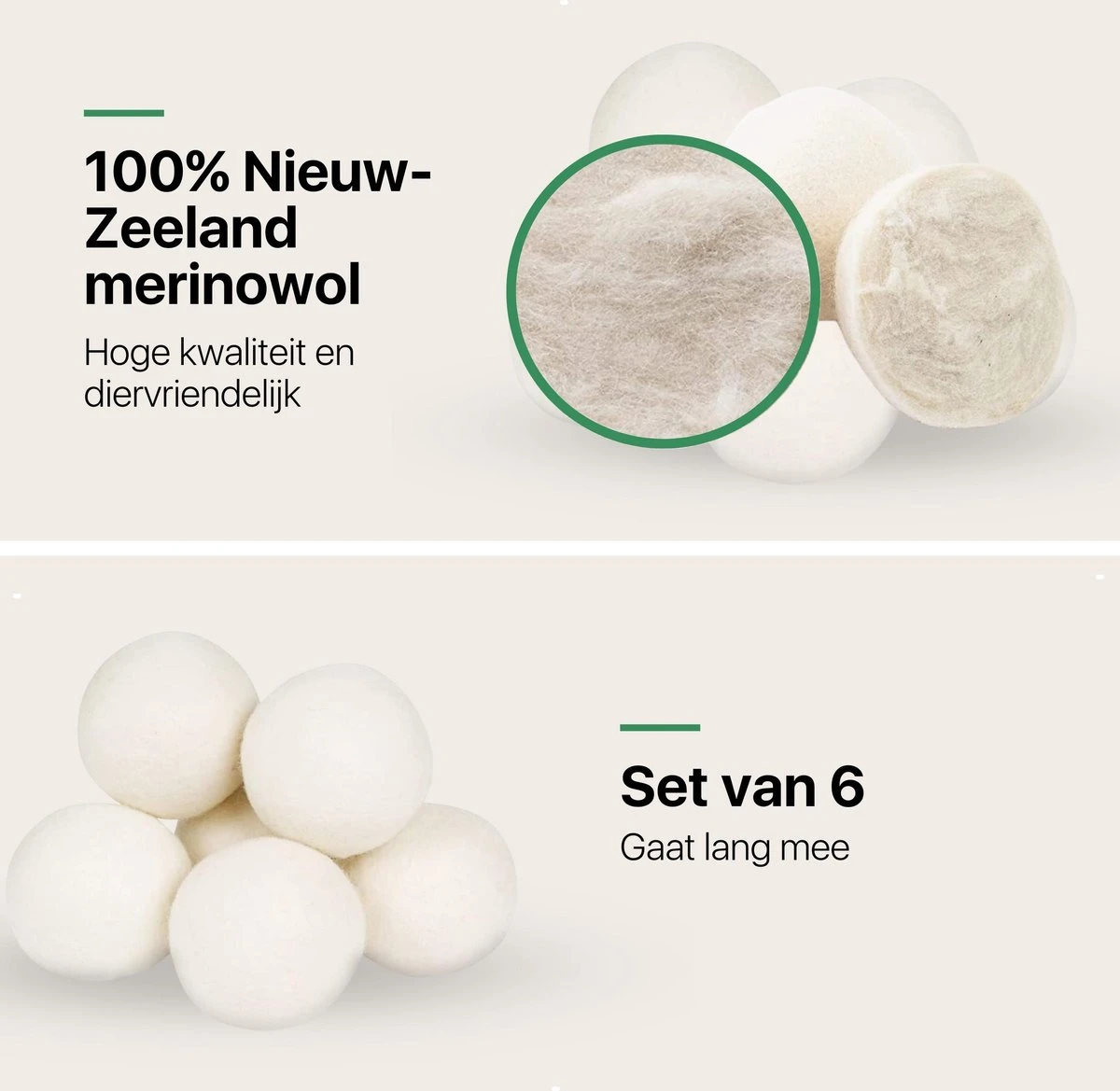 Tenify 6 XL Drogerballen + Extra Lavendel Olie - Wasbollen - Duurzaam - Schaapswol - Wasverzachter - Wasdrogerballen - Herbruikbare Droogballen - Energie Besparen 6 Tenify 6 XL Drogerballen + Extra Lavendel Olie - Wasbollen - Duurzaam - Schaapswol - Wasverzachter - Wasdrogerballen - Herbruikbare Droogballen - Energie Besparen - Afbeelding 4