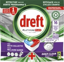 Dreft Platinum Plus All In One Machine Clean - Vaatwastabletten - 5 X 16 Tabletten -Dagelijkse Benodigdheden Winkel 1200x1169 7