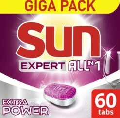SUN® Sun Expert All-in 1 Vaatwastabletten - 60 Tabletten - Voordeelverpakking -Dagelijkse Benodigdheden Winkel 1200x1174