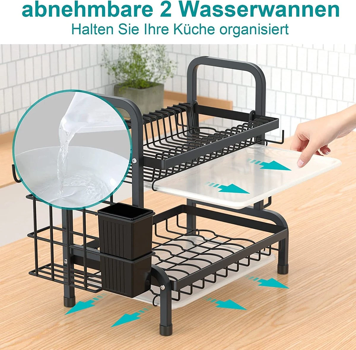 Dish Drying Rack Drainer Afdruiprek Metaal Afvoerafdruiprek Met Druppelbak Black Decker Droogrek Zwart Afdruiprek Brabantiaafdruiprek Metaal Muur 4 Dish Drying Rack Drainer Afdruiprek Metaal Afvoerafdruiprek Met Druppelbak Black Decker Droogrek Zwart Afdruiprek Brabantiaafdruiprek Metaal Muur - Afbeelding 2
