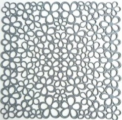 Merkloos Papillon - 2 Stuks Gootsteenmat - Bloem Grijs - 31,5 X 31,5 Cm