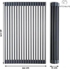 Kitch&Life Afdruiprek Oprolbaar - Mat Zwart - Pannenonderzetter - Afdruipmat - Keukenrek 3-in-1 16 Kitch&Life Afdruiprek Oprolbaar - Mat Zwart - Pannenonderzetter - Afdruipmat - Keukenrek 3-in-1 -Dagelijkse Benodigdheden Winkel 1200x1185