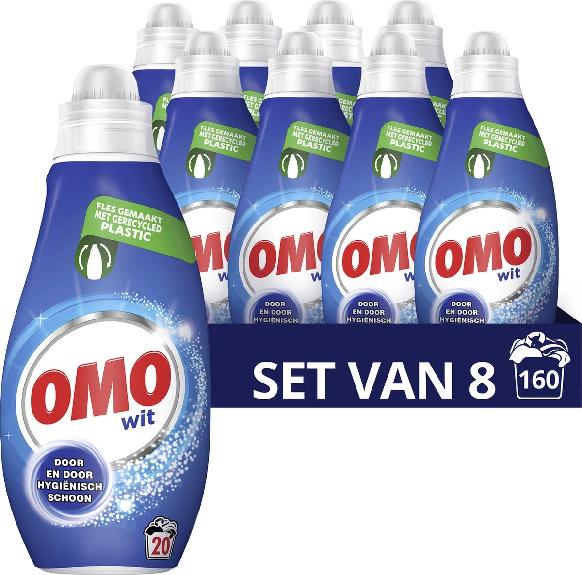 Omo Klein & Krachtig Wit Vloeibaar Wasmiddel - 8 X 20 Wasbeurten - Voordeelverpakking 3 Omo Klein & Krachtig Wit Vloeibaar Wasmiddel - 8 X 20 Wasbeurten - Voordeelverpakking