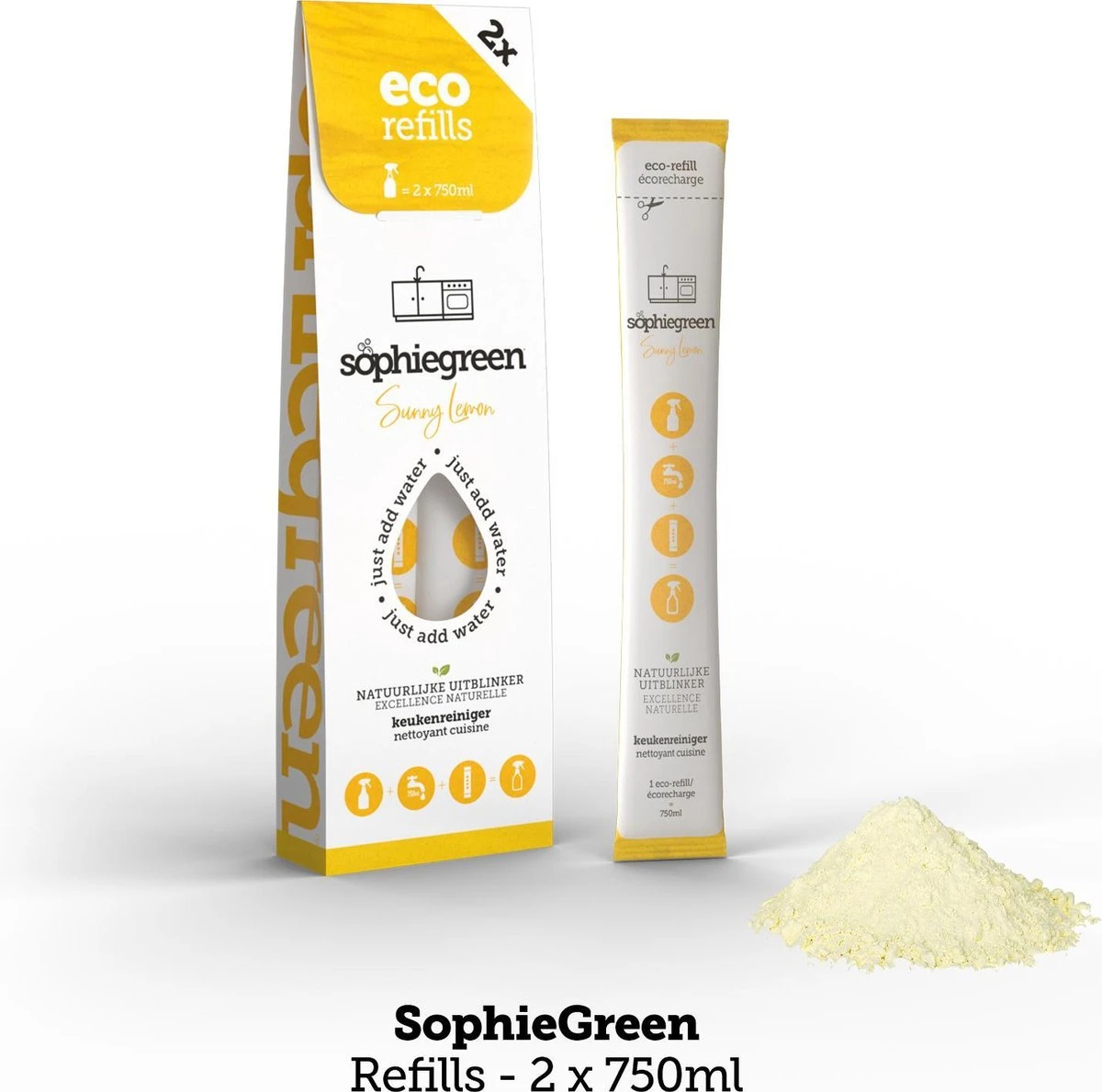 SophieGreen Voorjaarspakket; Allesreiniger + Keukenreiniger - 2x 750ml + Navullingen + Sopje Allesreiniger 100g 4 SophieGreen Voorjaarspakket; Allesreiniger + Keukenreiniger - 2x 750ml + Navullingen + Sopje Allesreiniger 100g - Afbeelding 2