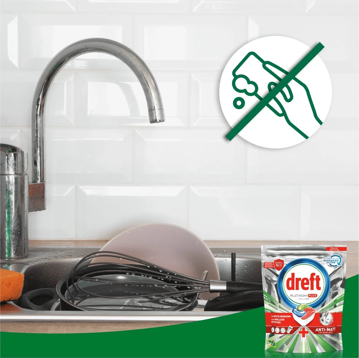 Dreft Platinum Plus All In One Vaatwastabletten - Deep Clean - Voordeelverpakking 4 X 38 Stuks 10 Dreft Platinum Plus All In One Vaatwastabletten - Deep Clean - Voordeelverpakking 4 X 38 Stuks - Afbeelding 8