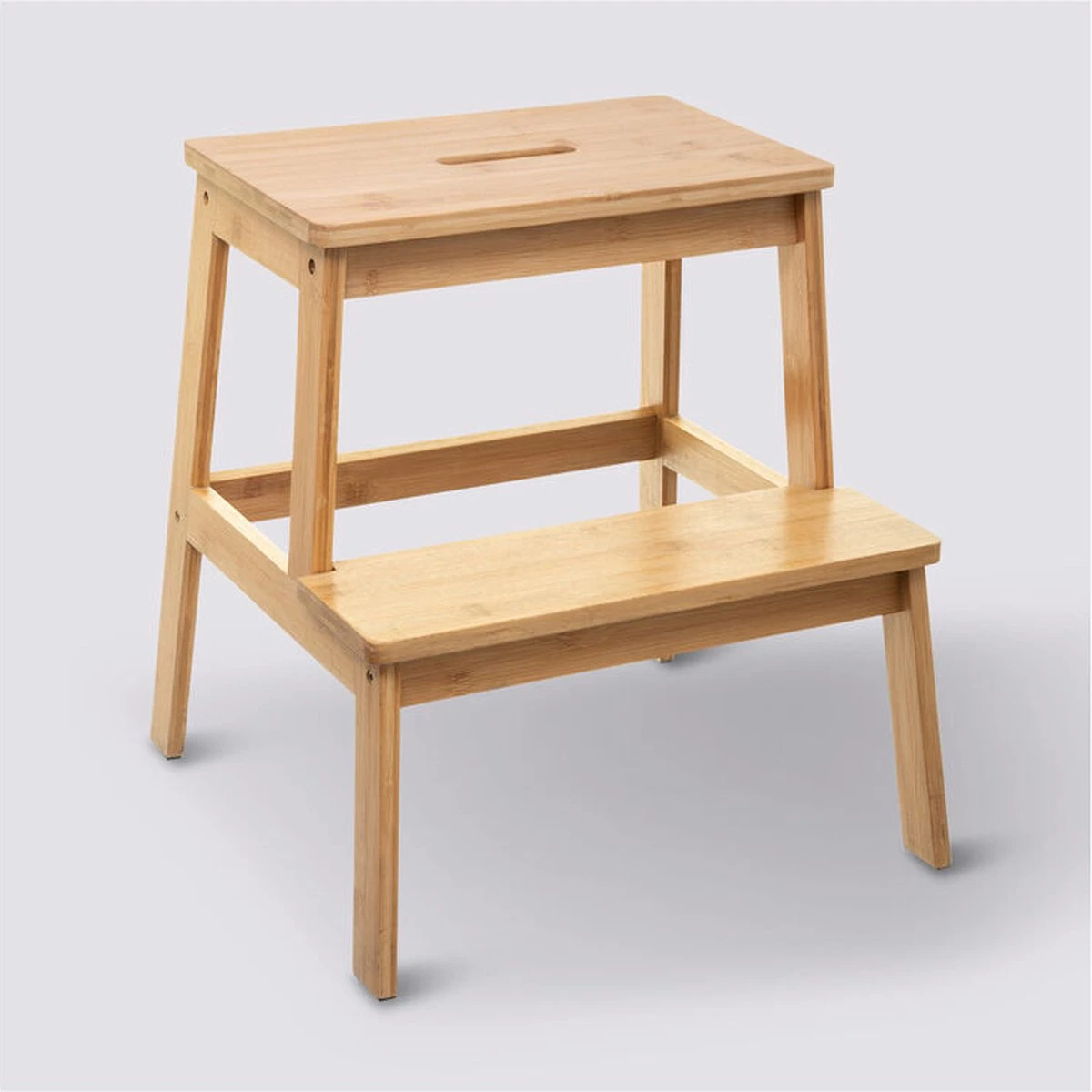 5Five - Bamboe Keukentrapje/opstapje Met 2 Treden 47 Cm - Keuken/badkamer Krukjes 4 5Five - Bamboe Keukentrapje/opstapje Met 2 Treden 47 Cm - Keuken/badkamer Krukjes - Afbeelding 2