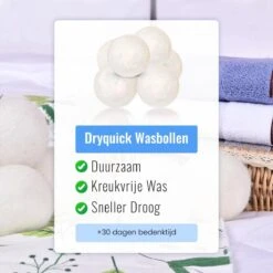 DRYQUICK Drogerballen- Wasbollen- Duurzaam Schapenwol - Herbruikbaar- 6 XL Wasballen Wit -Dagelijkse Benodigdheden Winkel 1200x1200 1173
