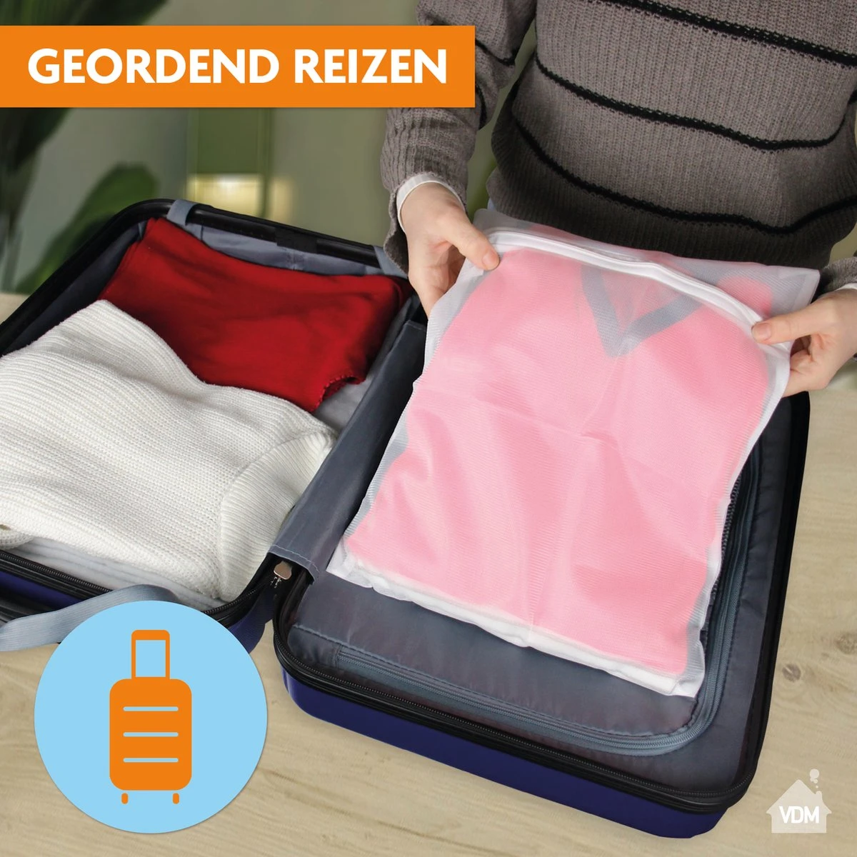 LaundrySpecialist Waszakken Voor Wasgoed - Set Van 3 Stuks - Ook Te Gebruiken Als Travel Organizer 6 LaundrySpecialist Waszakken Voor Wasgoed - Set Van 3 Stuks - Ook Te Gebruiken Als Travel Organizer - Afbeelding 4