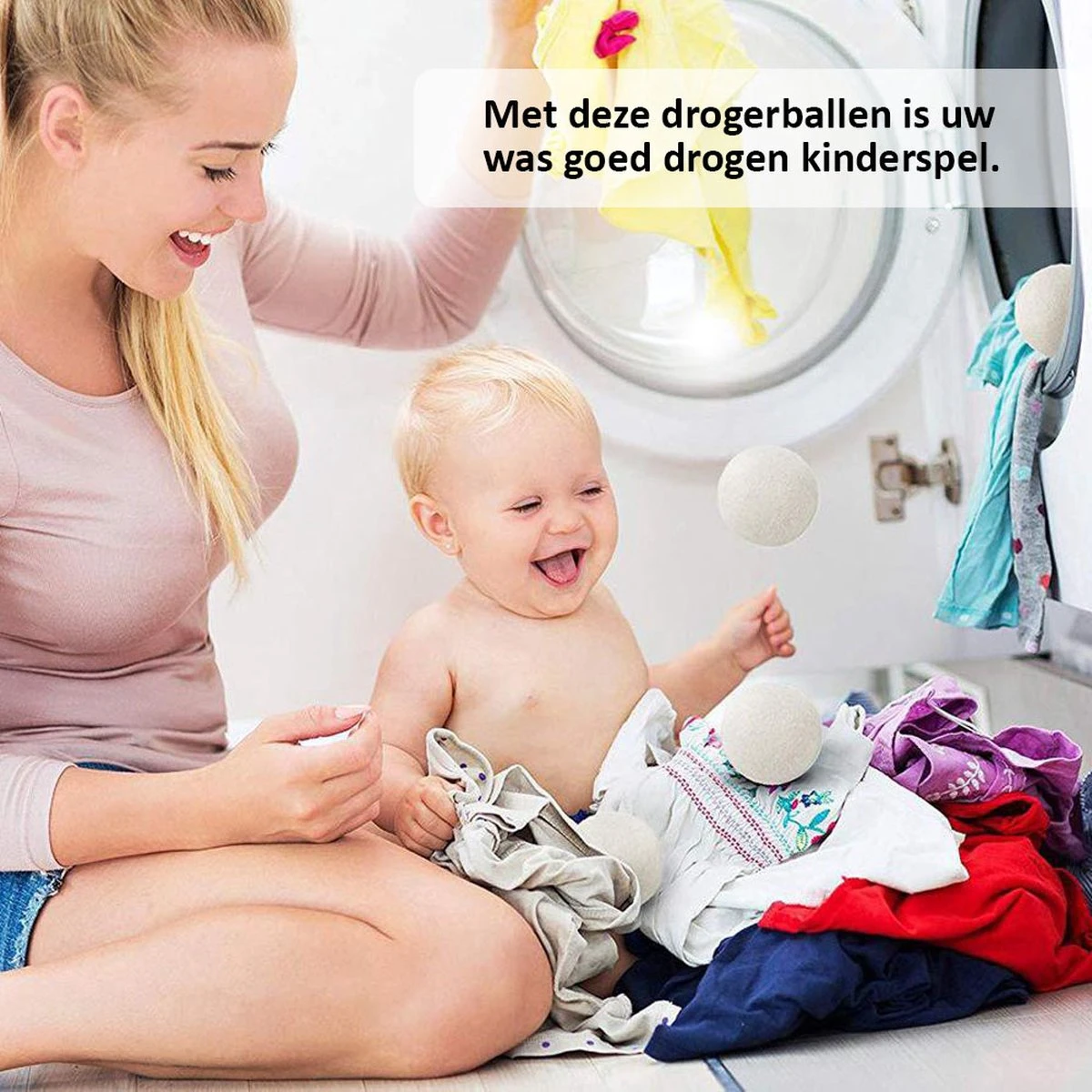 Droger Ballen Wol - Wasdroger Herbruikbare Wollen Droger Ballen - Droogballen Voor Snellere Droogtijd- Set 6 Stuks - Swilix 6 Droger Ballen Wol - Wasdroger Herbruikbare Wollen Droger Ballen - Droogballen Voor Snellere Droogtijd- Set 6 Stuks - Swilix - Afbeelding 4