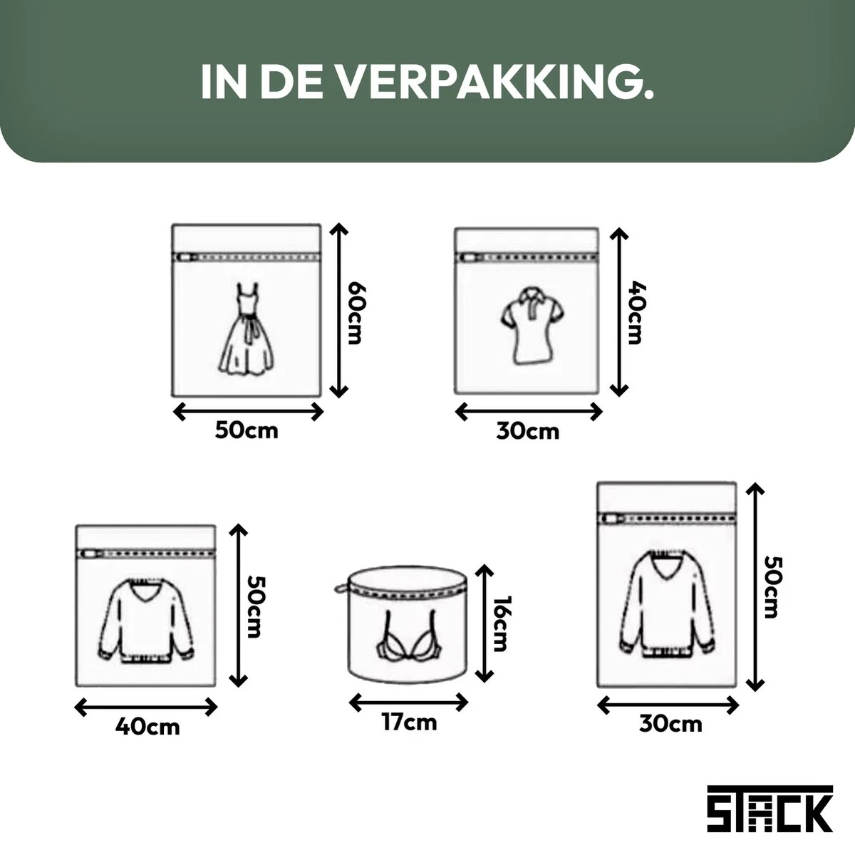 STACK Waszakken | Set Van 5 Waszakjes Met Rits - Waszak - Wasnet - Kledingzakjes - BH Was Zakjes - Laundry Bag Set Voor Ondergoed - Kleding - Delicaat Wasgoed - Wasmachine Zakjes - Wasgoed 7 STACK Waszakken | Set Van 5 Waszakjes Met Rits - Waszak - Wasnet - Kledingzakjes - BH Was Zakjes - Laundry Bag Set Voor Ondergoed - Kleding - Delicaat Wasgoed - Wasmachine Zakjes - Wasgoed - Afbeelding 5