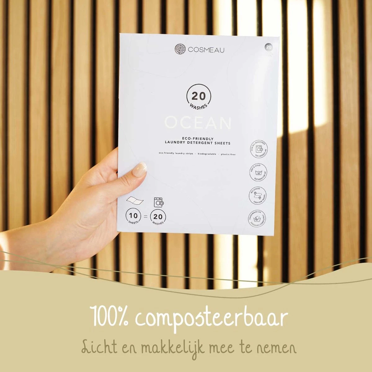 Cosmeau Wasstrips 20 Wasbeurten Zeebries Wasmiddel Wasvellen Wasdoekjes Detergent Sheets Eco Laundry Strips Proefpakket - Plasticvrij Biologisch 14 Cosmeau Wasstrips 20 Wasbeurten Zeebries Wasmiddel Wasvellen Wasdoekjes Detergent Sheets Eco Laundry Strips Proefpakket - Plasticvrij Biologisch - Afbeelding 12