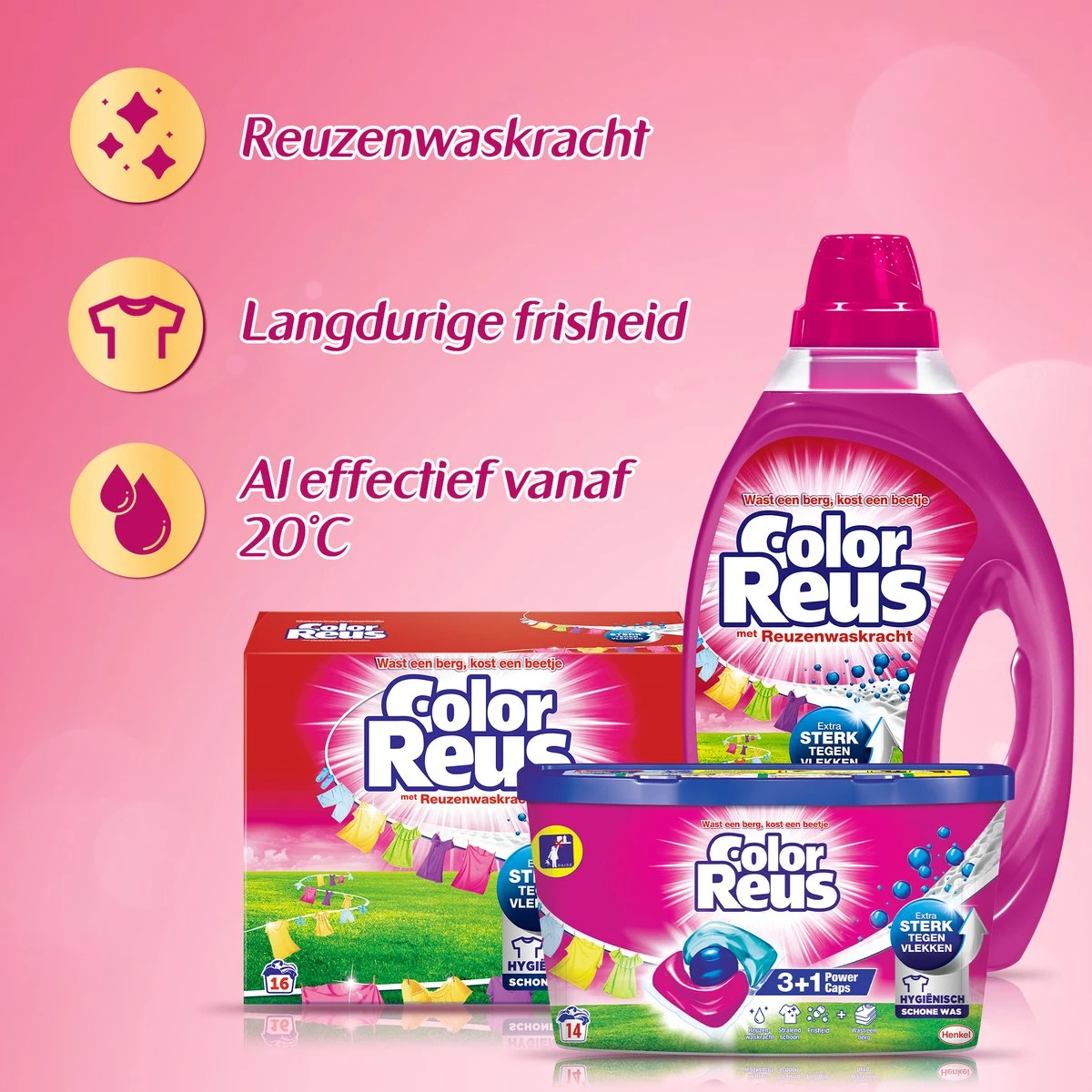 Color Reus Power Caps Wascapsules – Wasmiddel Capsules – Voordeelverpakking – 2x40 Wasbeurten 8 Color Reus Power Caps Wascapsules – Wasmiddel Capsules – Voordeelverpakking – 2x40 Wasbeurten - Afbeelding 6