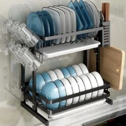 TammaT - Afdruiprek Met Lekbak 2 Laags – Inklapbaar - Afwasrek – Met 2 Lekbakken – Extra Accessories Voor Servies En Snijplanken - RVS - 38x35x26,5cm 20 TammaT - Afdruiprek Met Lekbak 2 Laags – Inklapbaar - Afwasrek – Met 2 Lekbakken – Extra Accessories Voor Servies En Snijplanken - RVS - 38x35x26,5cm -Dagelijkse Benodigdheden Winkel 1200x1200 217