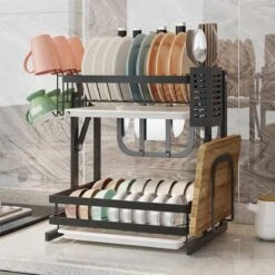 TammaT - Afdruiprek Met Lekbak 2 Laags – Inklapbaar - Afwasrek – Met 2 Lekbakken – Extra Accessories Voor Servies En Snijplanken - RVS - 38x35x26,5cm 21 TammaT - Afdruiprek Met Lekbak 2 Laags – Inklapbaar - Afwasrek – Met 2 Lekbakken – Extra Accessories Voor Servies En Snijplanken - RVS - 38x35x26,5cm -Dagelijkse Benodigdheden Winkel 1200x1200 218