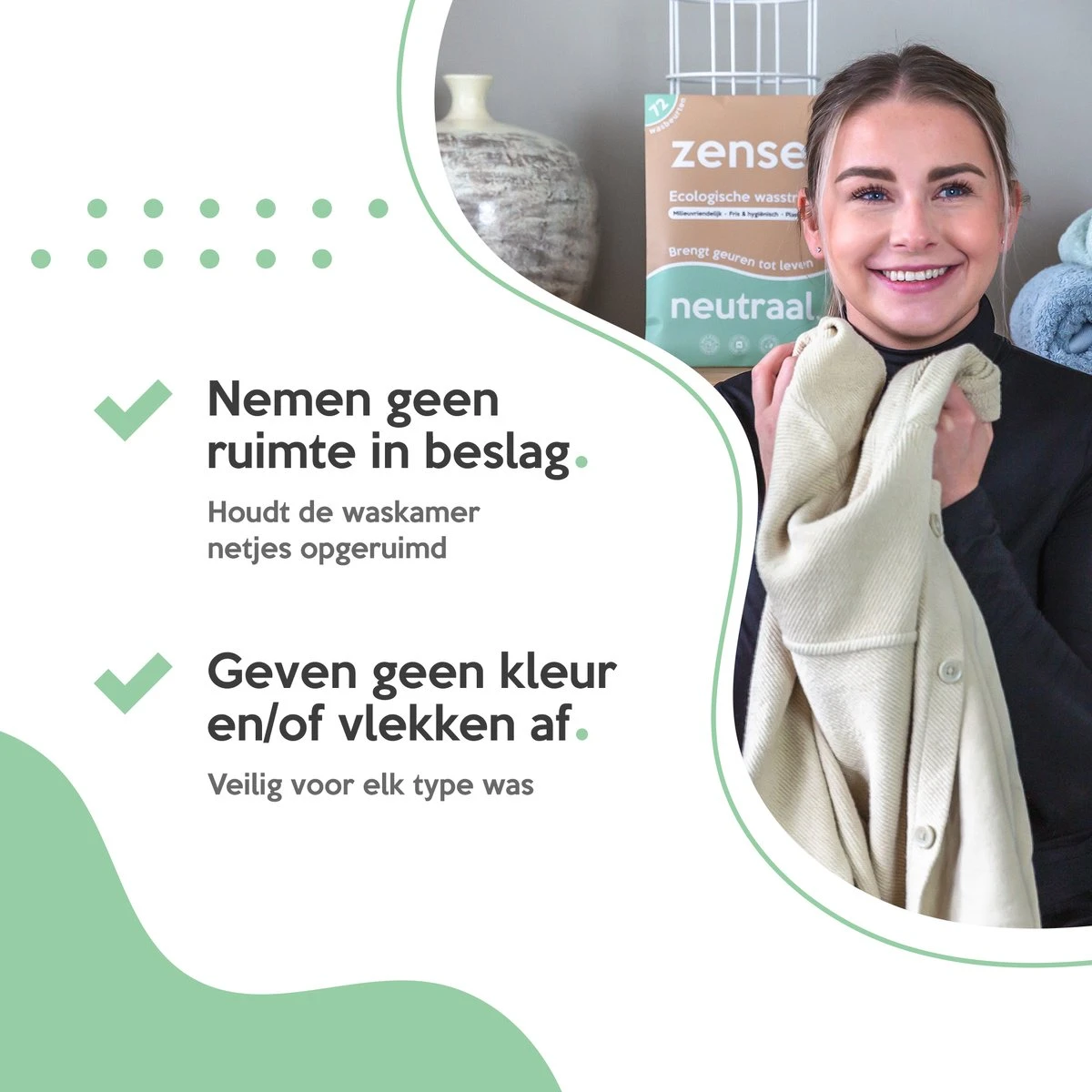 Zense Eco Wasmiddel Wasstrips - 72 Grote Wasbeurten - Ocean Breeze 9 Zense Eco Wasmiddel Wasstrips - 72 Grote Wasbeurten - Ocean Breeze - Afbeelding 7