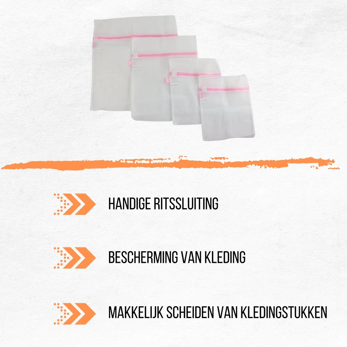 Merkloos Orange85 Waszakken 4 Stuks - 4 Maten - Lingerie - Bh - Schoenen - Schoenen 5 Merkloos Orange85 Waszakken 4 Stuks - 4 Maten - Lingerie - Bh - Schoenen - Schoenen - Afbeelding 3