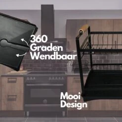 Afdruiprek - Zwart/ Met Flexibele Water Afvoer/ Borden, Pannen Bestek/ RVS/ Lichtgewicht/ Lekbak/ Luxe Uitvoering 12 Afdruiprek - Zwart/ Met Flexibele Water Afvoer/ Borden, Pannen Bestek/ RVS/ Lichtgewicht/ Lekbak/ Luxe Uitvoering -Dagelijkse Benodigdheden Winkel 1200x1200 256