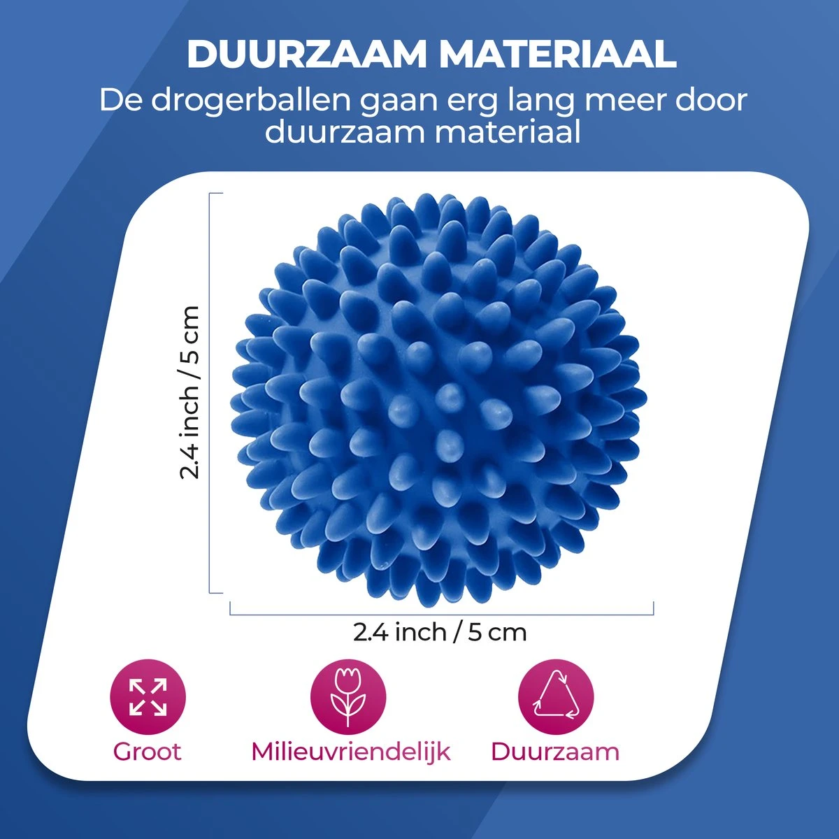 Roegaarden Drogerballen - Wasbollen - 6 Stuks - Siliconen - Sneller Droog - Anti-kreuk 6 Roegaarden Drogerballen - Wasbollen - 6 Stuks - Siliconen - Sneller Droog - Anti-kreuk - Afbeelding 4