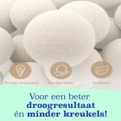 Casa Calma Drogerballen (6 Stuks) - Inclusief Opbergzakje - 100% Natuurlijk Schapenwol - Droger Ballen - Zero Waste Wasverzachter Bollen - Energiebesparend Drogen Met Droogbollen - Dryer Balls - Diervriendelijk & Milieuvriendelijk - Energie Besparen -Dagelijkse Benodigdheden Winkel 1200x1200 2635