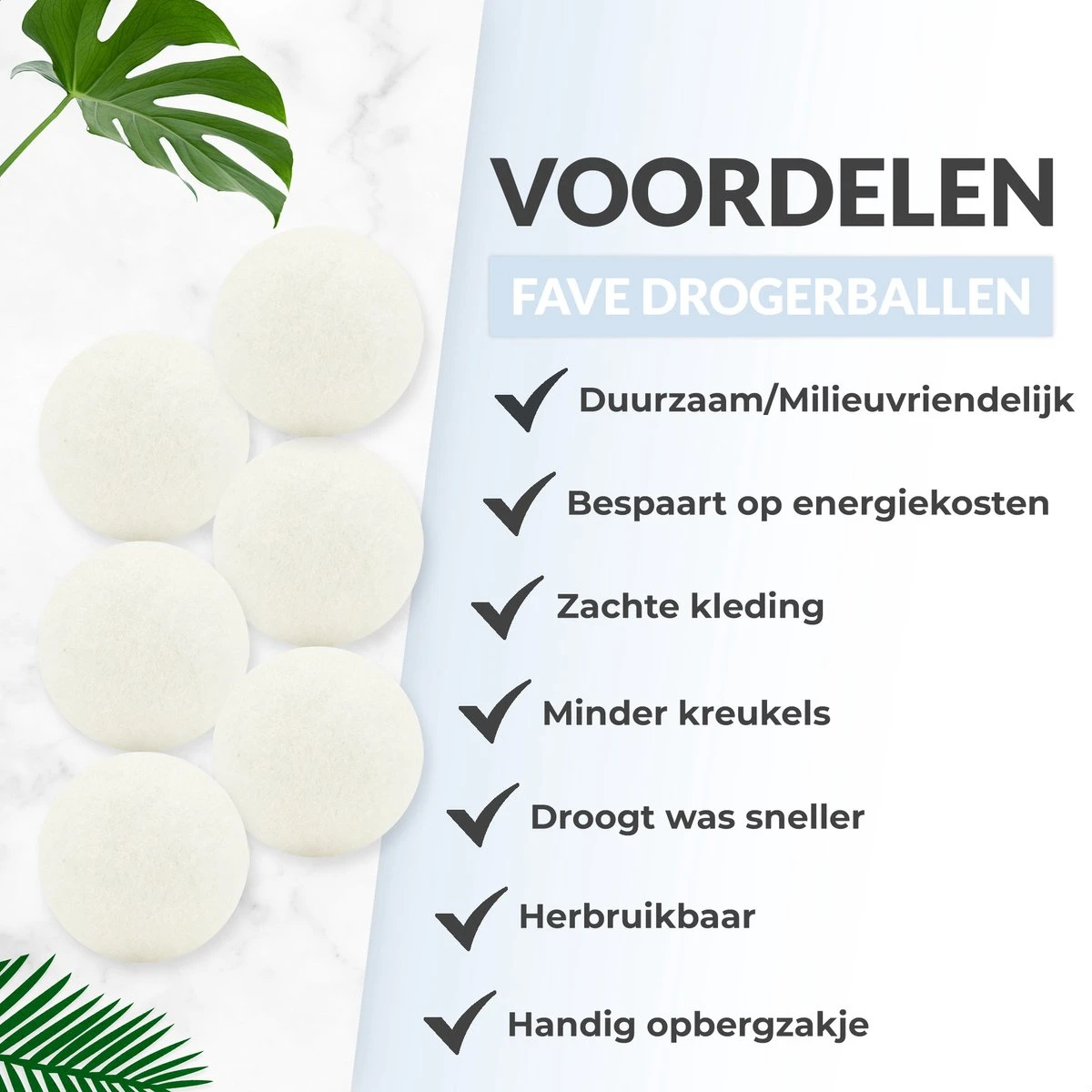 FAVE Drogerballen XL - 6 Stuks - Inclusief Opbergzakje - Wasbol - Wasballen - Doseerbol - Droogballen - Duurzaam 7 FAVE Drogerballen XL - 6 Stuks - Inclusief Opbergzakje - Wasbol - Wasballen - Doseerbol - Droogballen - Duurzaam - Afbeelding 5