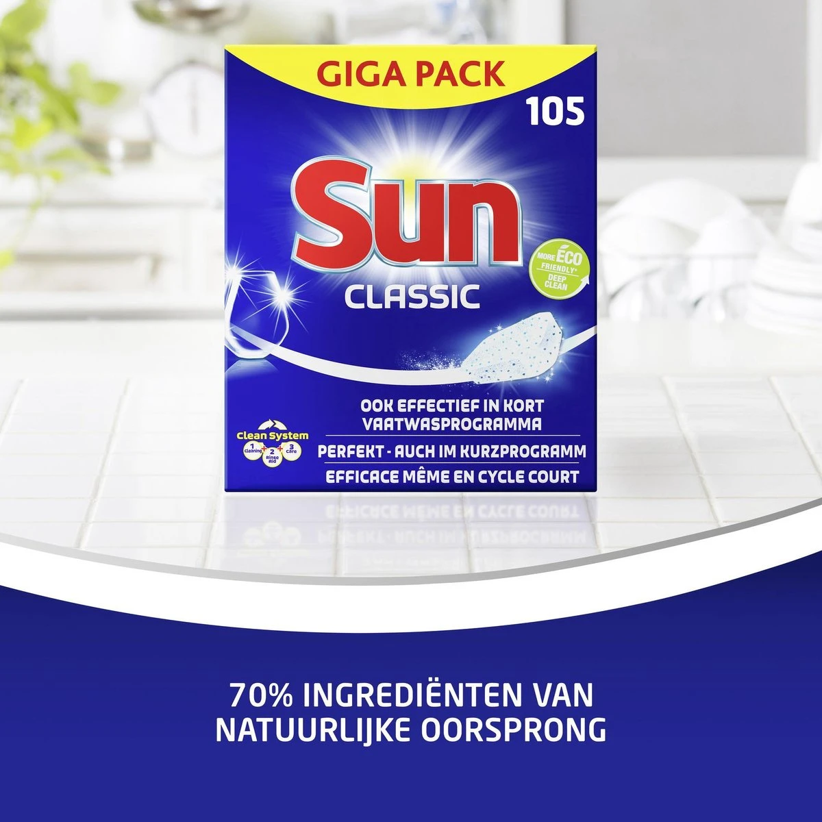 SUN® Sun Vaatwastabletten Classic - 105 Stuks - Voordeelverpakking 11 SUN® Sun Vaatwastabletten Classic - 105 Stuks - Voordeelverpakking - Afbeelding 9