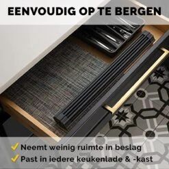 Kitch&Life Afdruiprek Oprolbaar - Mat Zwart - Pannenonderzetter - Afdruipmat - Keukenrek 3-in-1 18 Kitch&Life Afdruiprek Oprolbaar - Mat Zwart - Pannenonderzetter - Afdruipmat - Keukenrek 3-in-1 -Dagelijkse Benodigdheden Winkel 1200x1200 68