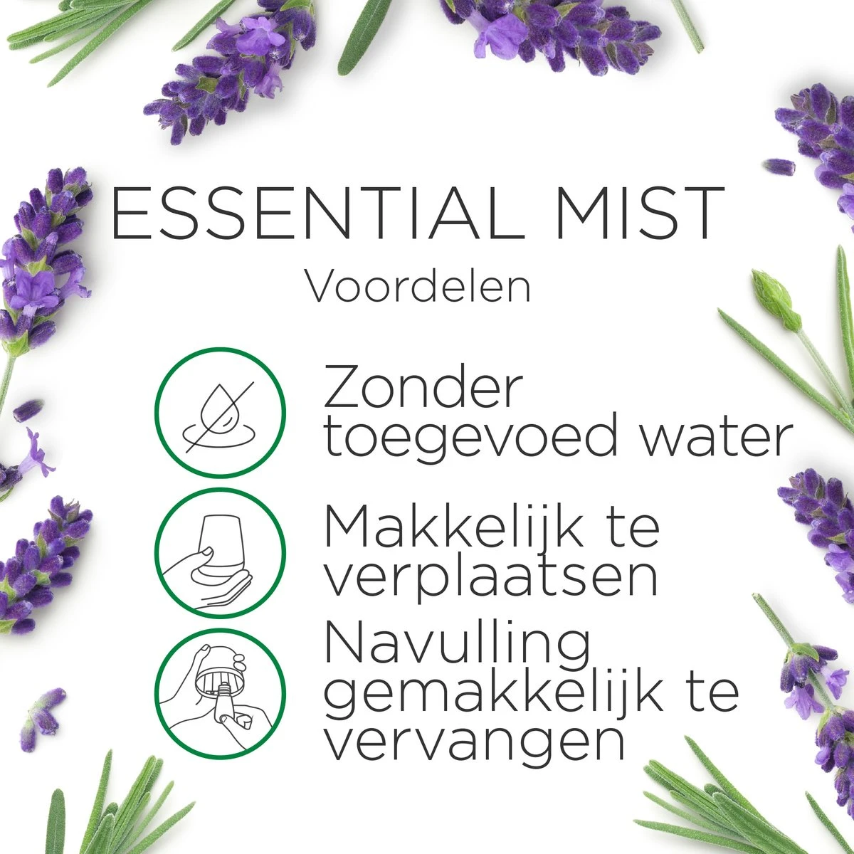 Air Wick Essential Mist Automatische Luchtverfrisser - Ontspannende Lavendel - 3 Navullingen 4 Air Wick Essential Mist Automatische Luchtverfrisser - Ontspannende Lavendel - 3 Navullingen - Afbeelding 2