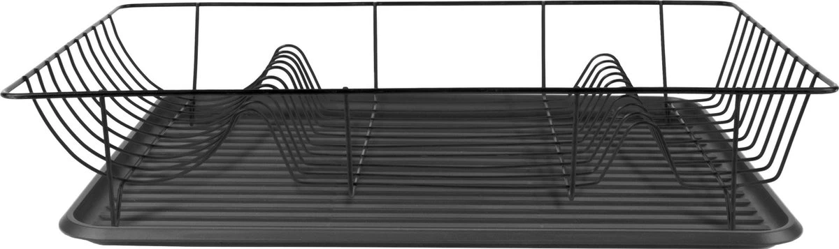 Present Time Afdruiprek - Linea Zwart Met Mat Zwarte Tray - 49x32x9,5cm 3 Present Time Afdruiprek - Linea Zwart Met Mat Zwarte Tray - 49x32x9,5cm