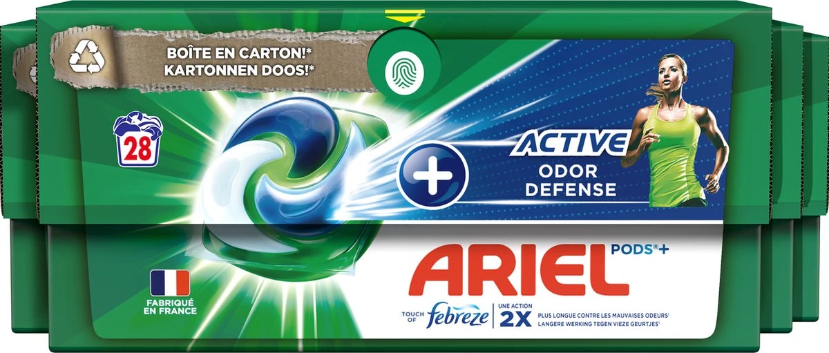 Ariel Wasmiddel Pods + Actieve Geurbestrijding - 4 X 28 Wasbeurten - Voordeelverpakking 3 Ariel Wasmiddel Pods + Actieve Geurbestrijding - 4 X 28 Wasbeurten - Voordeelverpakking